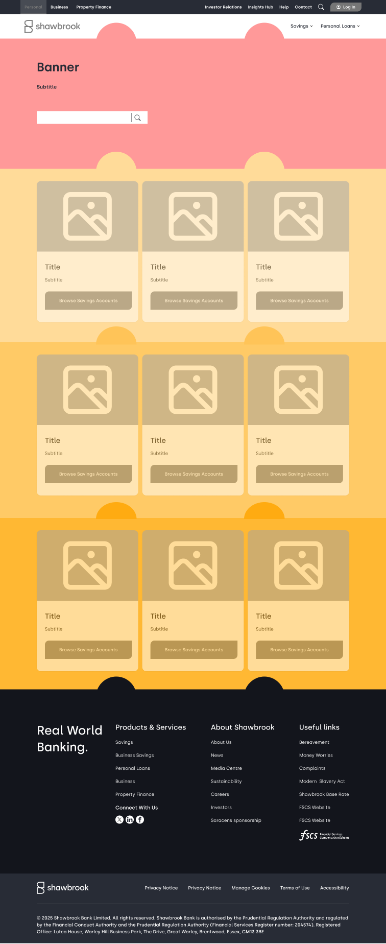 Wireframe of a page showing lego-like modular components